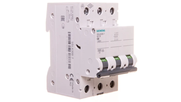 Wyłącznik nadprądowy 3P C 8A 6kA AC 5SL6308-7