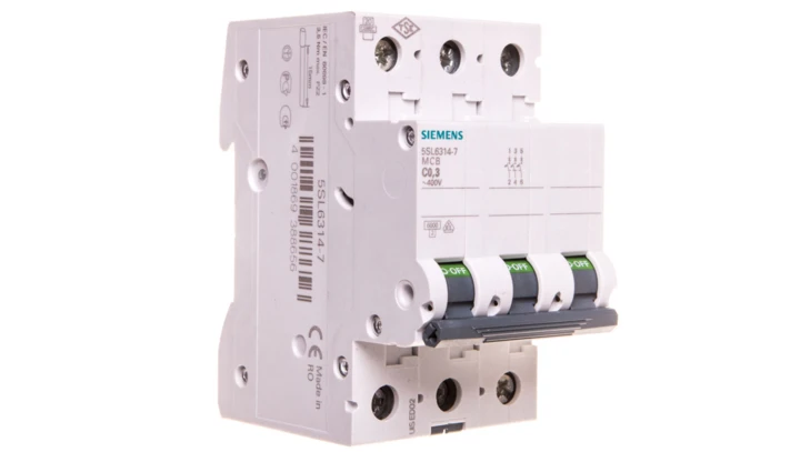 Wyłącznik nadprądowy 3P C 0.3A 6kA AC 5SL6314-7