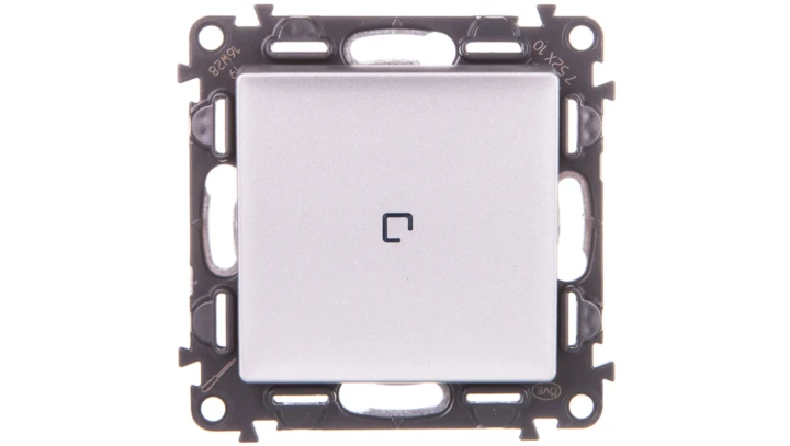 VALENA LIFE Łącznik jednobiegunowy z podświetleniem aluminium 752310