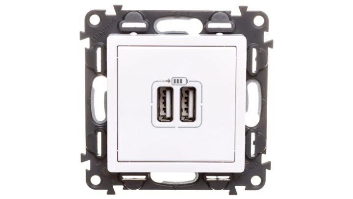 VALENA LIFE Ładowarka z gniazdem 2xUSB biały 753112