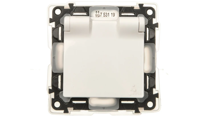 VALENA LIFE Gniazdo pojedyncze z/u 2P+Z SCHUKO IP44 z przesłonami biały 753119