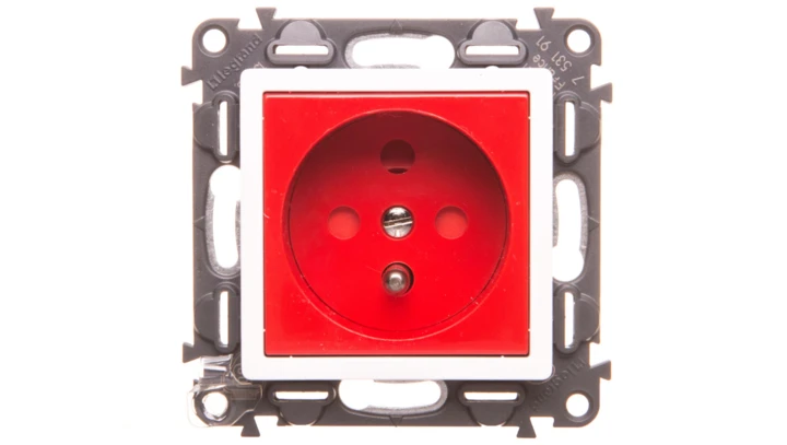 VALENA LIFE Gniazdo pojedyncze z/u 2P+Z z blokadą biały 753191