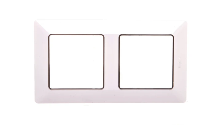 VALENA LIFE Ramka podwójna biała/chrom 754032