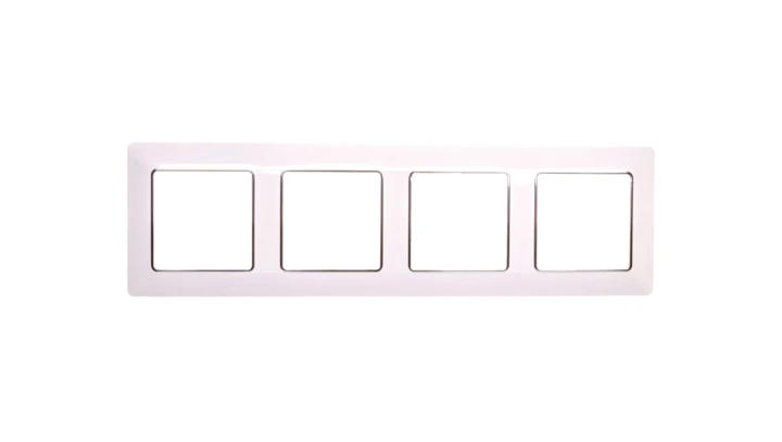 VALENA LIFE Ramka poczwórna biała/chrom 754034