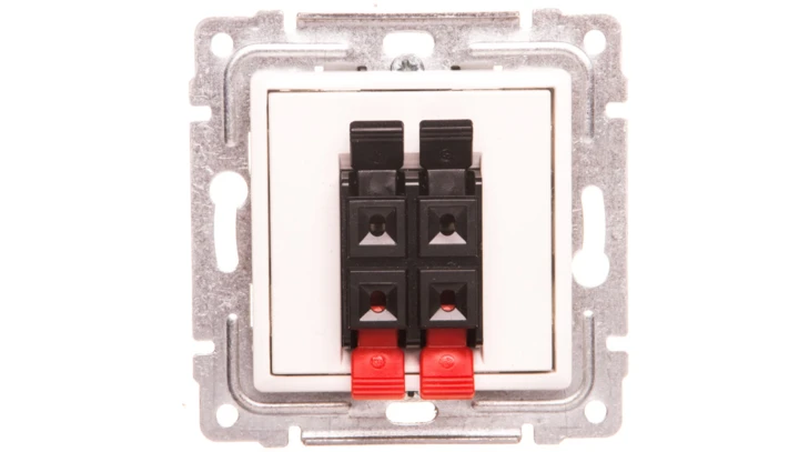 VENA Gniazdo głośnikowe podwójne białe 510471