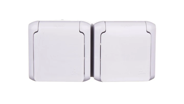 FORIX Gniazdo podwójne z/u 16A IP44 z przesłonami szare 782397