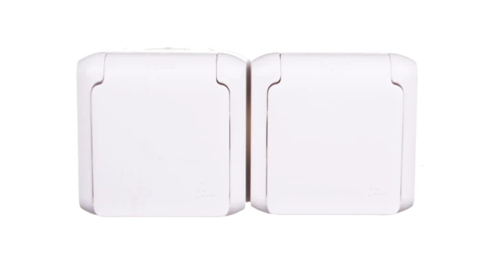 FORIX Gniazdo podwójne z/u 16A IP44 z przesłonami białe 782377