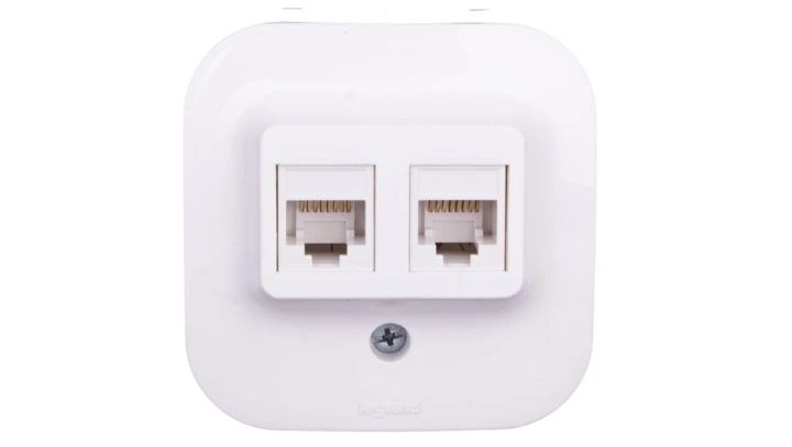 FORIX Gniazdo komputerowe podwójne RJ45 kat.5e UTP białe 782428