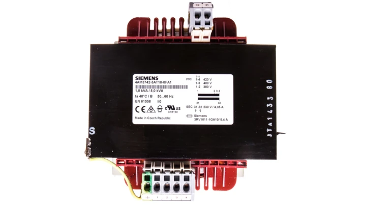 Transformator 1-fazowy 1000VA 400/230V AC izolacyjny do obwodów pomocniczych zaciski klatkowe 4AM5742-5AT10-0FA1