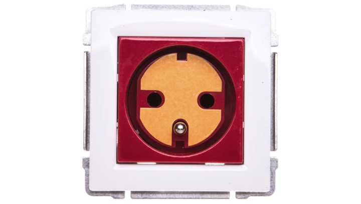 KOS66 Gniazdo pojedyncze z/u DATA z kluczem uprawniającym czerwone/białe 660443