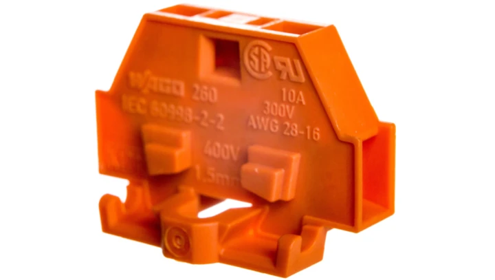 Złączka 2-przewodowa 1,5mm2 pomarańczowa z mocowaniem śrubowym 260-306 /50szt./