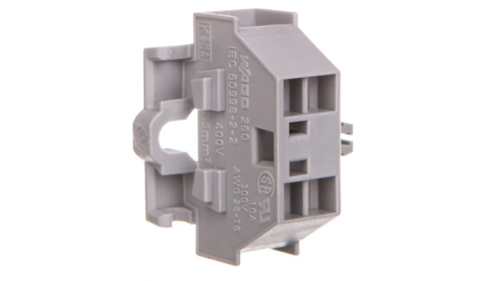 Złączka 4-przewodowa 1,5mm2 szara z mocowaniem śrubowym 260-331 /50szt./