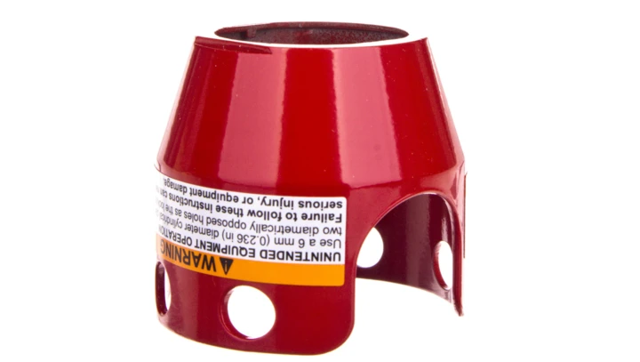 Osłona przycisku bezpieczeństwa fi40 czerwona mozliwośc blokowania kłódką ZBZ1604