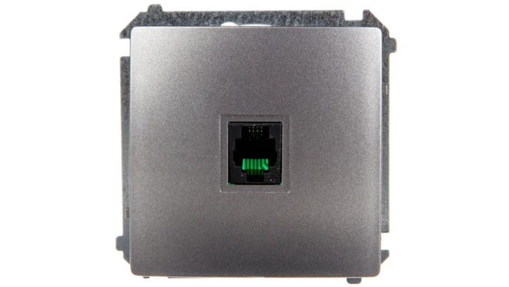 Simon Basic Gniazdo telefoniczne pojedyncze RJ11 stal inox BMTU.01/21