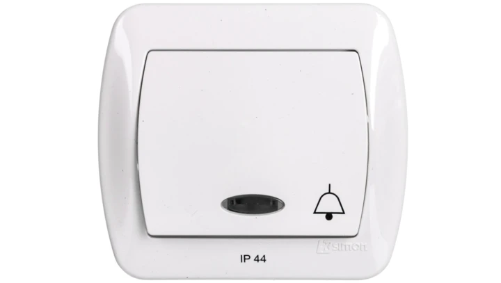 Simon Akord Przycisk bryzgoszczelny /dzwonek/ IP44 z podświetleniem biały AD1BL/11