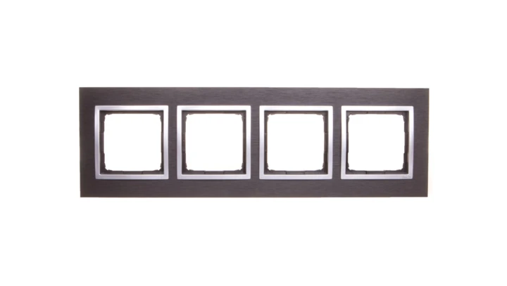 Simon 54 Nature Ramka poczwórna metal INOX YIN DRN4/78