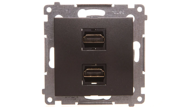 Simon 54 Gniazdo podwójne HDMI antracyt DGHDMI2.01/48