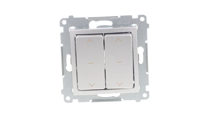 Simon 54 Łącznik żaluzjowy podwójny, szybkozłącza, srebrny mat DZW2.01/43