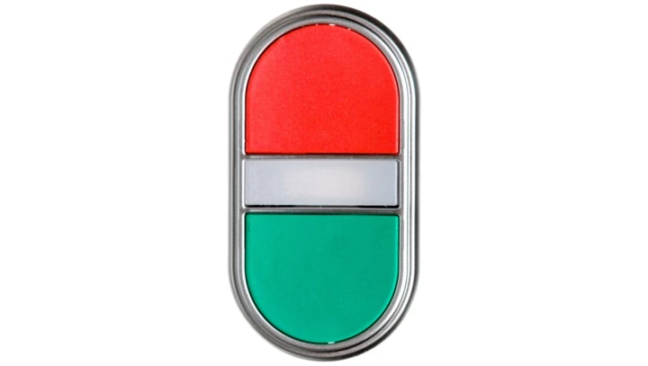 Przycisk sterowniczy 22mm podwójny czerwono/ zielony podświetlany z samopowrotem bez adaptera LPCBL7113