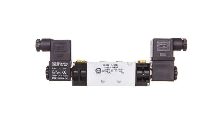 Zawór rozdzielający 24V DC 1MPa ZMG 5/2 G1/8 22.0701.5218B