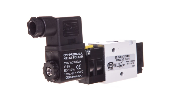 Zawór rozdzielający 110V AC 1MPa ZMG 3/2 G1/4 22.0703.3214H