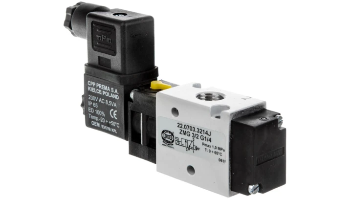 Zawór rozdzielający 230V AC 1MPa ZMG 3/2 G1/4 22.0703.3214J