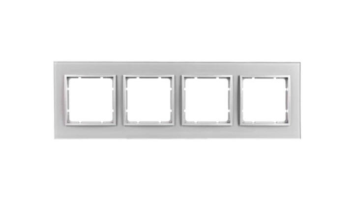 Berker B.3/B.7 Glas Ramka poczwórna szklana aluminium 10146414