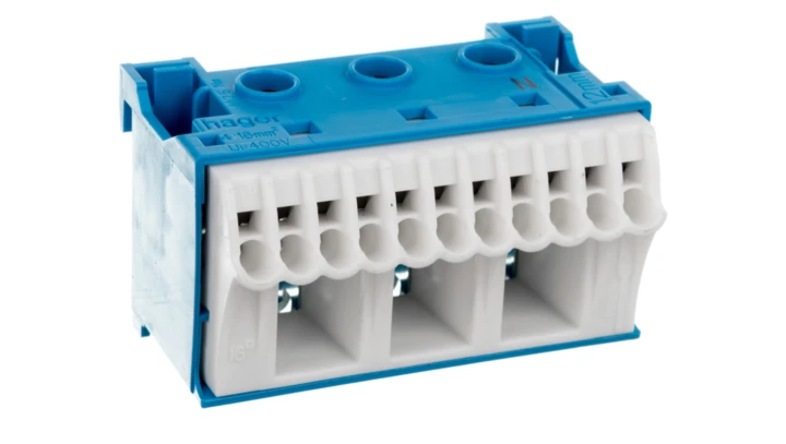 Blok samozacisków 63A QC niebieski 14 przyłączy 33x60x34mm KN14N