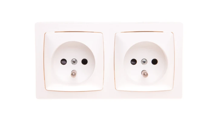 OTEO Gniazdo podwójne z/u 16A z przesłonami białe 086076