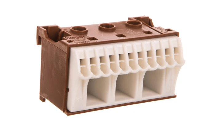 Blok samozacisków QC 63A brązowy 14 przyłączy 33x60x34mm KN14P