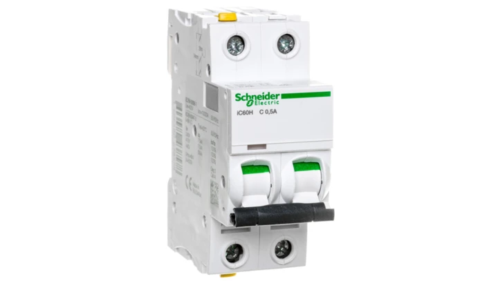 Wyłącznik nadprądowy 2P C 0,5A 10kA AC iC60H-C0,5-2 A9F07270