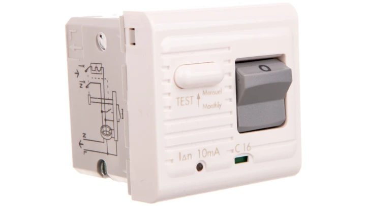 MOSAIC Wyłącznik różnicowoprądowy 16A 10mA Typ A biały 077534