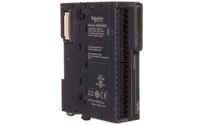 Moduł 16-wyjść tranzystorowych NPN zaciski sprężynowe TM3DQ16U