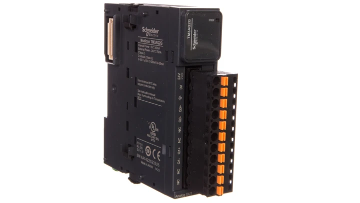 Moduł 2-wyjścia analogowe zaciski sprężynowe Modicon TM3-2 TM3AQ2G