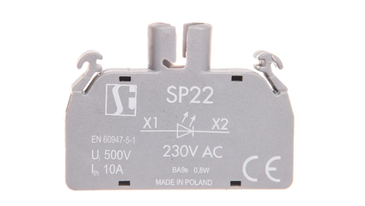 Oprawka lampki LED BA9s 230V AC bez lampki SP22-1435-R05