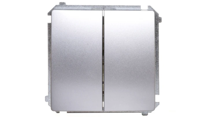 Simon Basic Łącznik świecznikowy 10AX 250V, szybkozłącza, srebrny mat BMW5.01/43