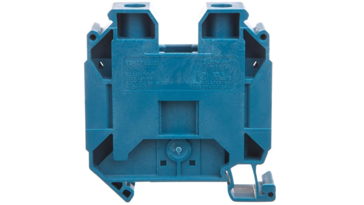 Złączka śrubowa przepustowy, 2-przewodowa 35mm2 niebieska ATEX NSYTRV352BL /50 szt./