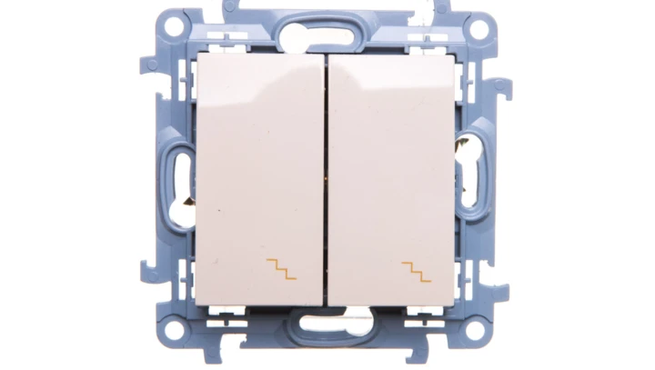 Simon 10 Łącznik schodowy podwójny 10AX kremowy CW6/2.01/41