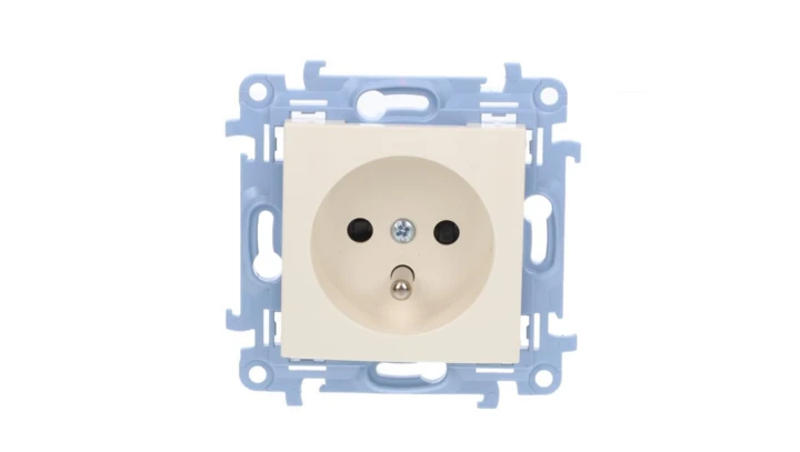Simon 10 Gniazdo pojedyncze z/u z przesłonami kremowe 16A 250V IP20 CGZ1Z.01/41