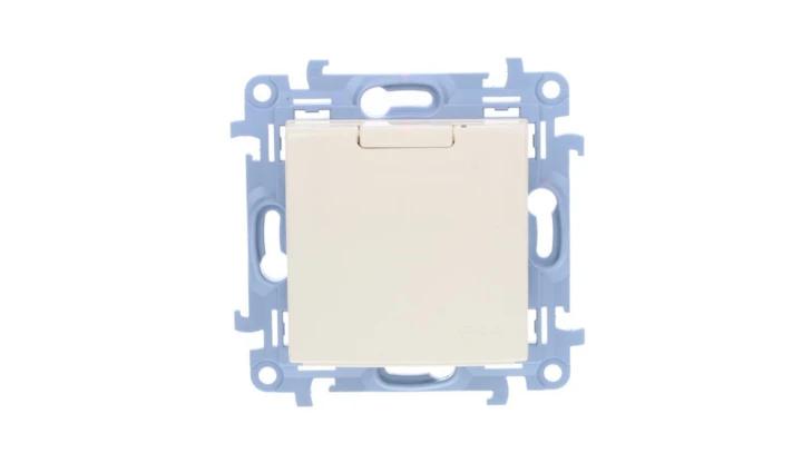 Simon 10 Gniazdo pojedyncze z uszczelką z przesłonami kremowe 16A 250V IP44 CGZ1BZ.01/41