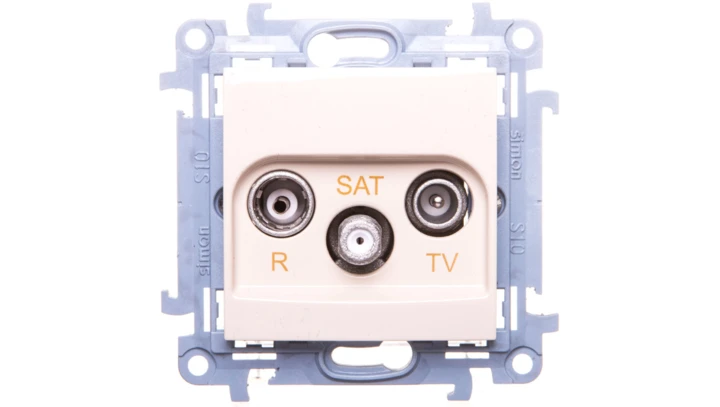 Simon 10 Gniazdo antenowe R-TV-SAT końcowe kremowe IP20 CASK.01/41
