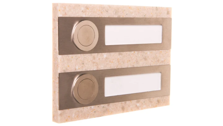 Przycisk dzwonkowy podłużny podwójny beżowy 1A/50V PDK-250/2-BEZ YNS10000015