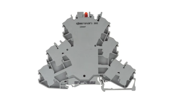 Złączka szynowa 3-pietrowa z LED 2,5mm2 szara 2002-3221/1000-413 TOPJOBS /50szt./