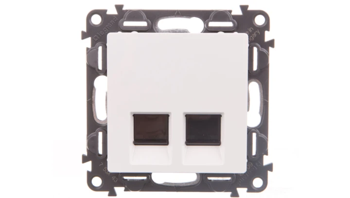 VALENA LIFE Gniazdo komputerowe podwójne RJ45 kat.6 UTP białe 753143