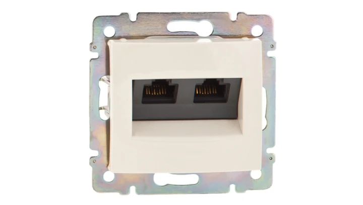 VALENA Gniazdo telefoniczne kremowe 2xRJ45 5e UTP 774131