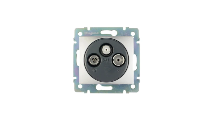 VALENA Gniazdo antenowe RTV/SAT końcowe aluminium 770136