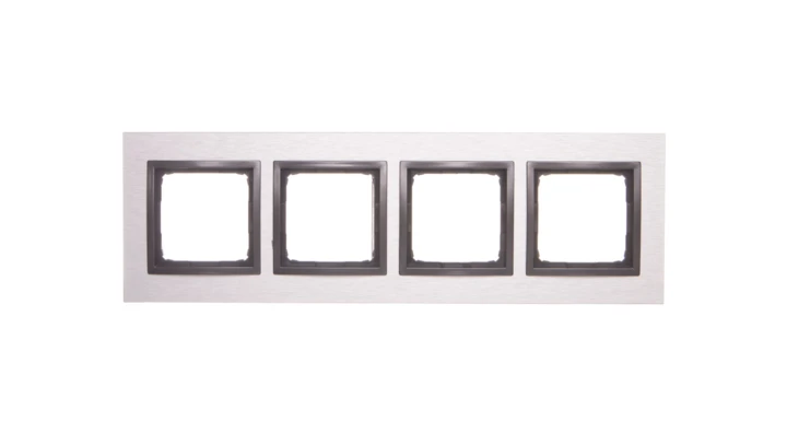 Simon 54 Nature Ramka poczwórna metal INOX YANG DRN4/76