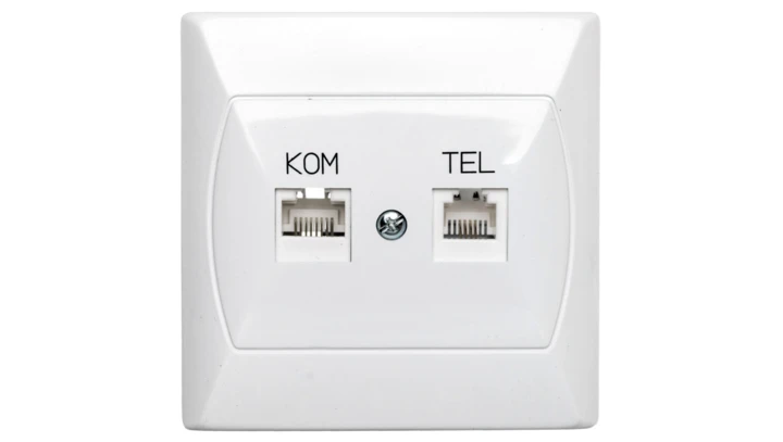 AKCENT Gniazdo teleinformatyczne RJ45 + RJ11 białe GPKT-A/F/00