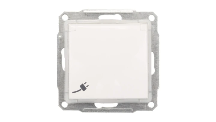 Sedna Gniazdo bryzgoszczelne pojedyncze z/u 16A IP44 z klapką białe SDN2800321