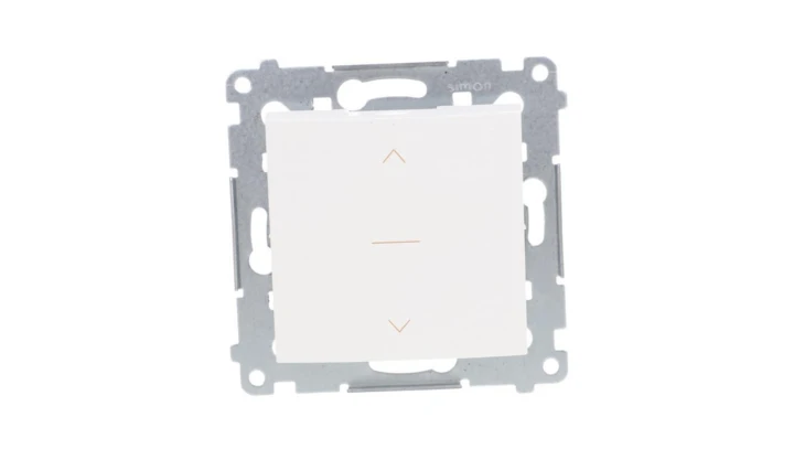 Simon 54 Premium Łącznik żaluzjowy trójpozycyjny 1-0-2, szybkozłącza, biały DZW1K.01/11